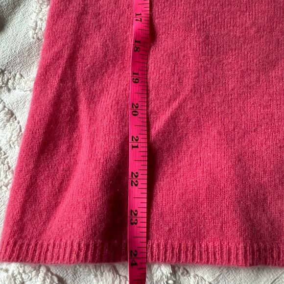 Peck & Peck 100% Cashmere Sweater 3/4 Sleeve Size M Pink Lightweight Minimalist - Picture 5 of 7